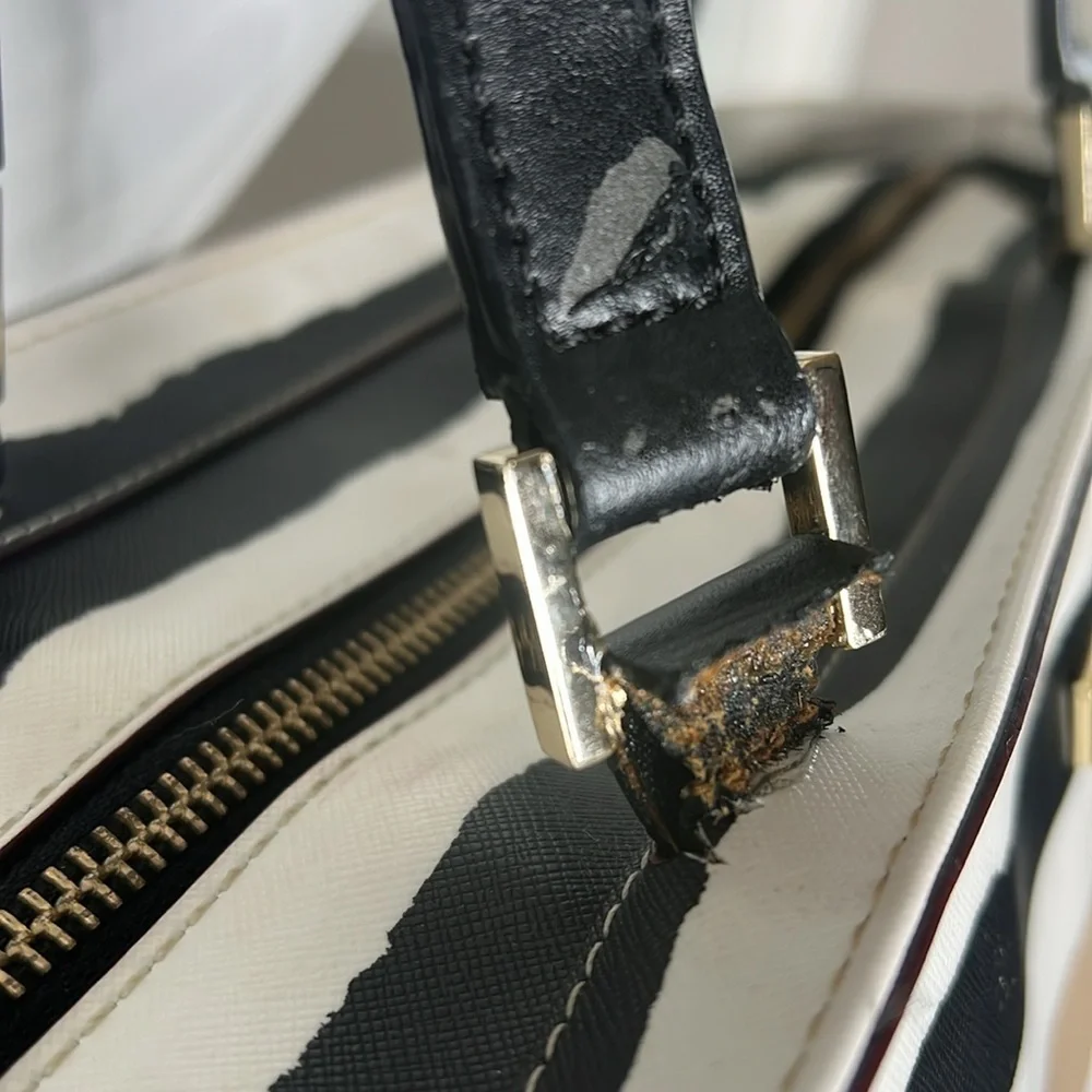 Kate Spade New York Grant Street Jules Grainy Vinyl Zip Top Shoulder Tote Bag